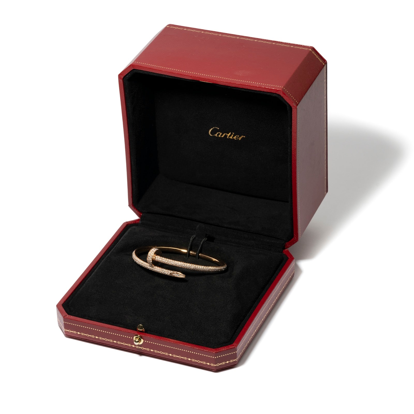Vintage And Estate Jewelry 18K Yellow Gold Cartier Juste Un Clou Diamond Bracelet - Size 6
