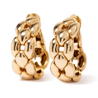 Vintage And Estate Jewelry Contemporary 18K Yellow Gold Cartier Earrings