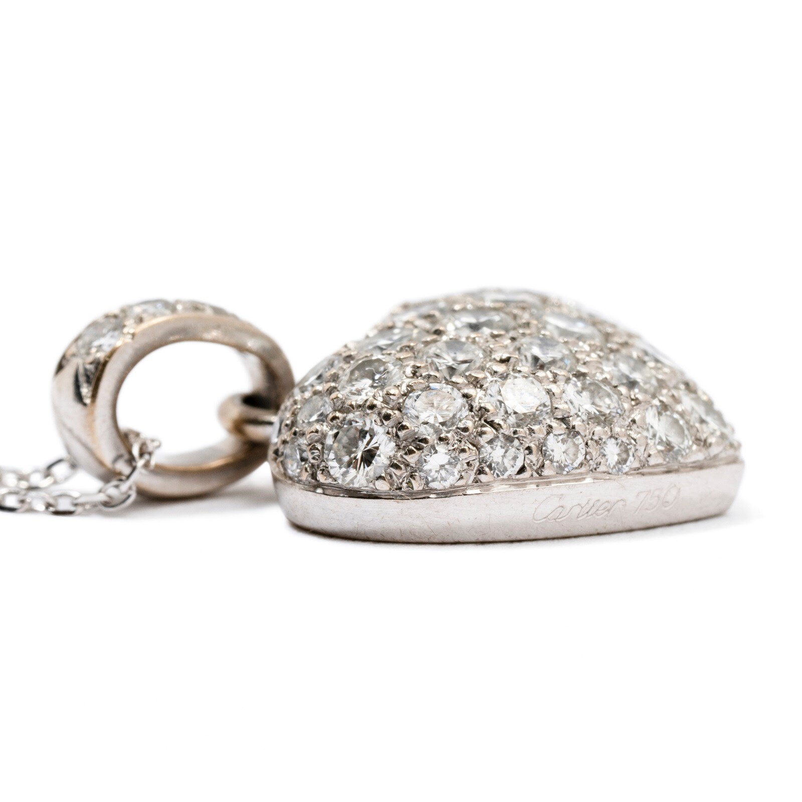 Vintage And Estate Jewelry Vintage 18K White Gold Cartier Diamond Necklace