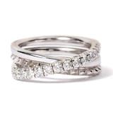 Vintage And Estate Jewelry 18K White Gold Cartier Diamond Contemporary Ring - Size 6