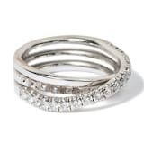Vintage And Estate Jewelry 18K White Gold Cartier Diamond Contemporary Ring - Size 6