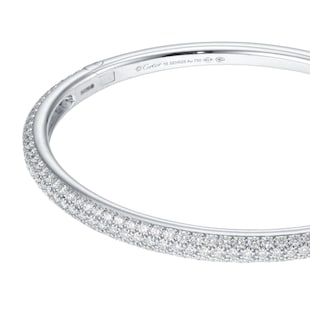 Pre-Owned Cartier 18ct White Gold Cartier Pavé Diamond Bangle