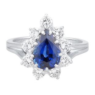 Pre-Owned Cartier Platinum Vintage Cartier Sapphire & Diamond Ring