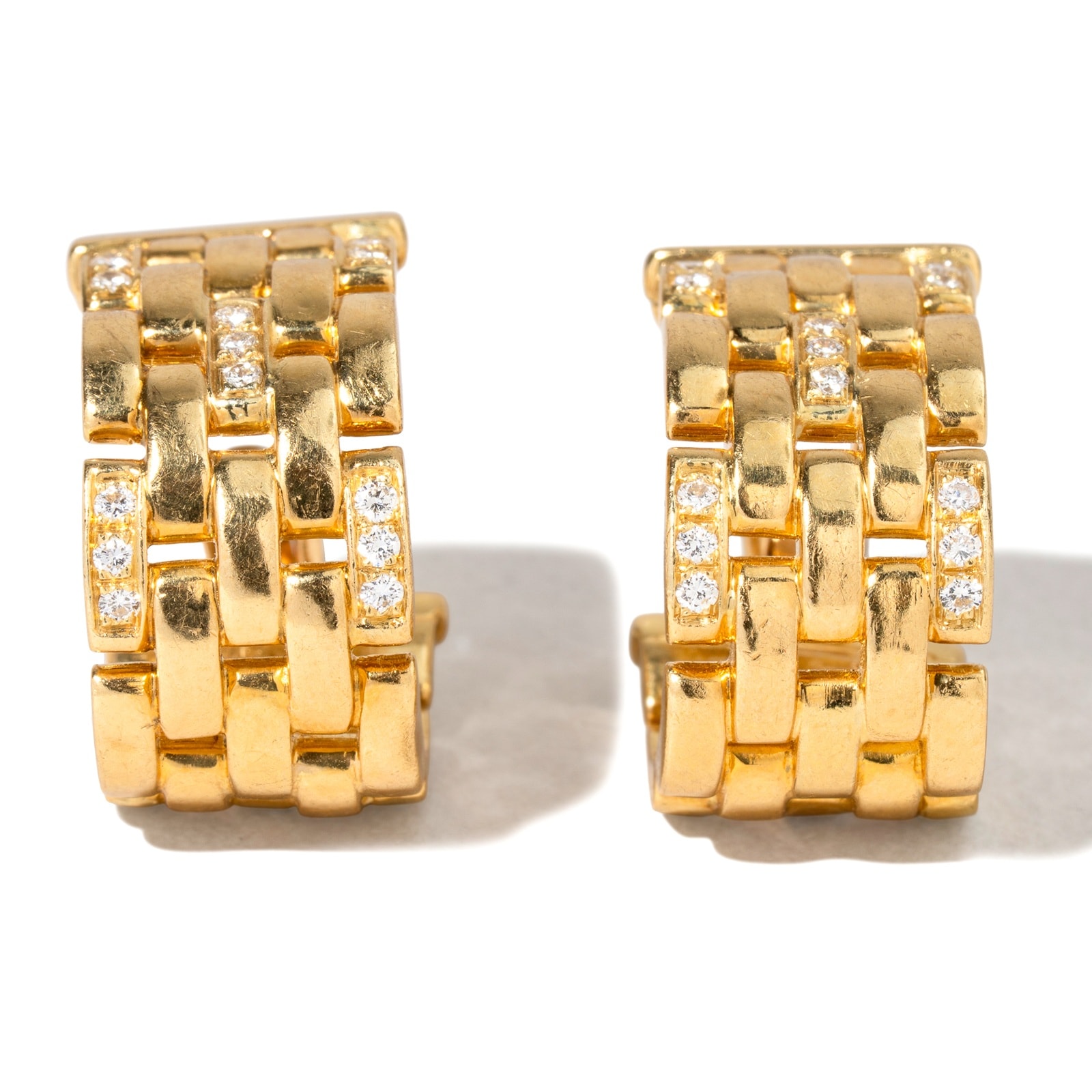 Vintage And Estate Jewelry Vintage 18K Yellow Gold Cartier 0.30cttw Diamond Stud Earrings