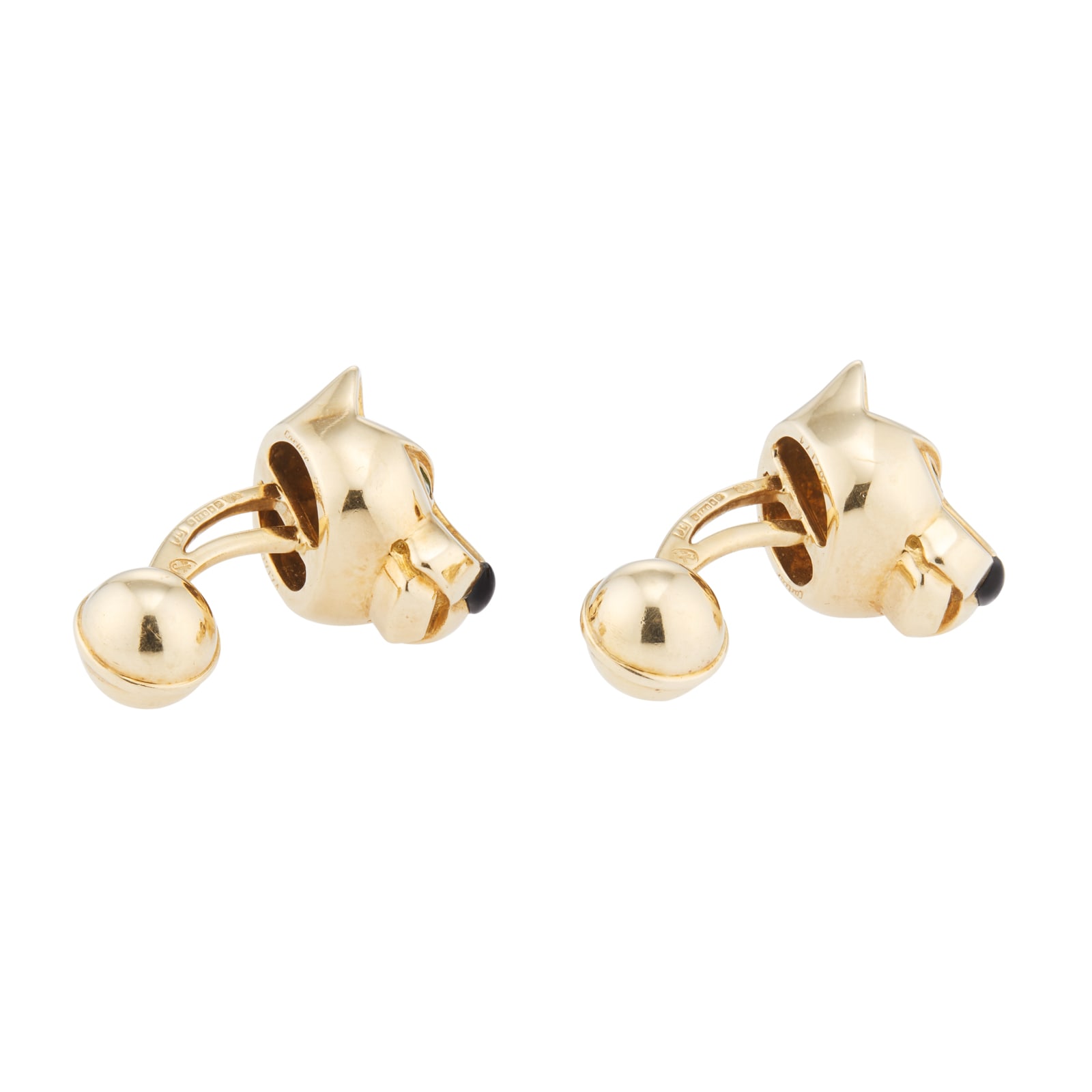 Pre-Owned Cartier 18ct Yellow Gold Multi Colour Stone Pear Tsavorite Panthere De Cufflinks