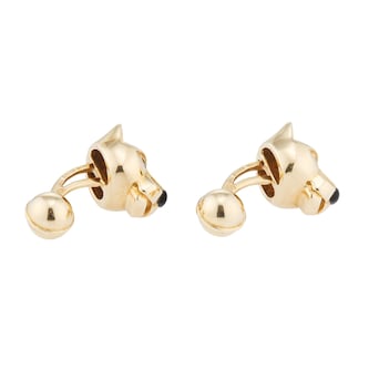 Pre-Owned Cartier 18ct Yellow Gold Multi Colour Stone Pear Tsavorite Panthere De Cufflinks Pre-Owned Cartier 18ct Yellow Gold Multi Colour Stone Pear Tsavorite Panthere De Cufflinks