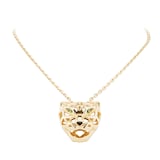 Pre-Owned Cartier 18ct Yellow Gold Multi Colour Stone Pear Tsavorite Panthere De Necklace - 22in