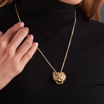 Pre-Owned Cartier 18ct Yellow Gold Multi Colour Stone Pear Tsavorite Panthere De Necklace - 22in Pre-Owned Cartier 18ct Yellow Gold Multi Colour Stone Pear Tsavorite Panthere De Necklace - 22in