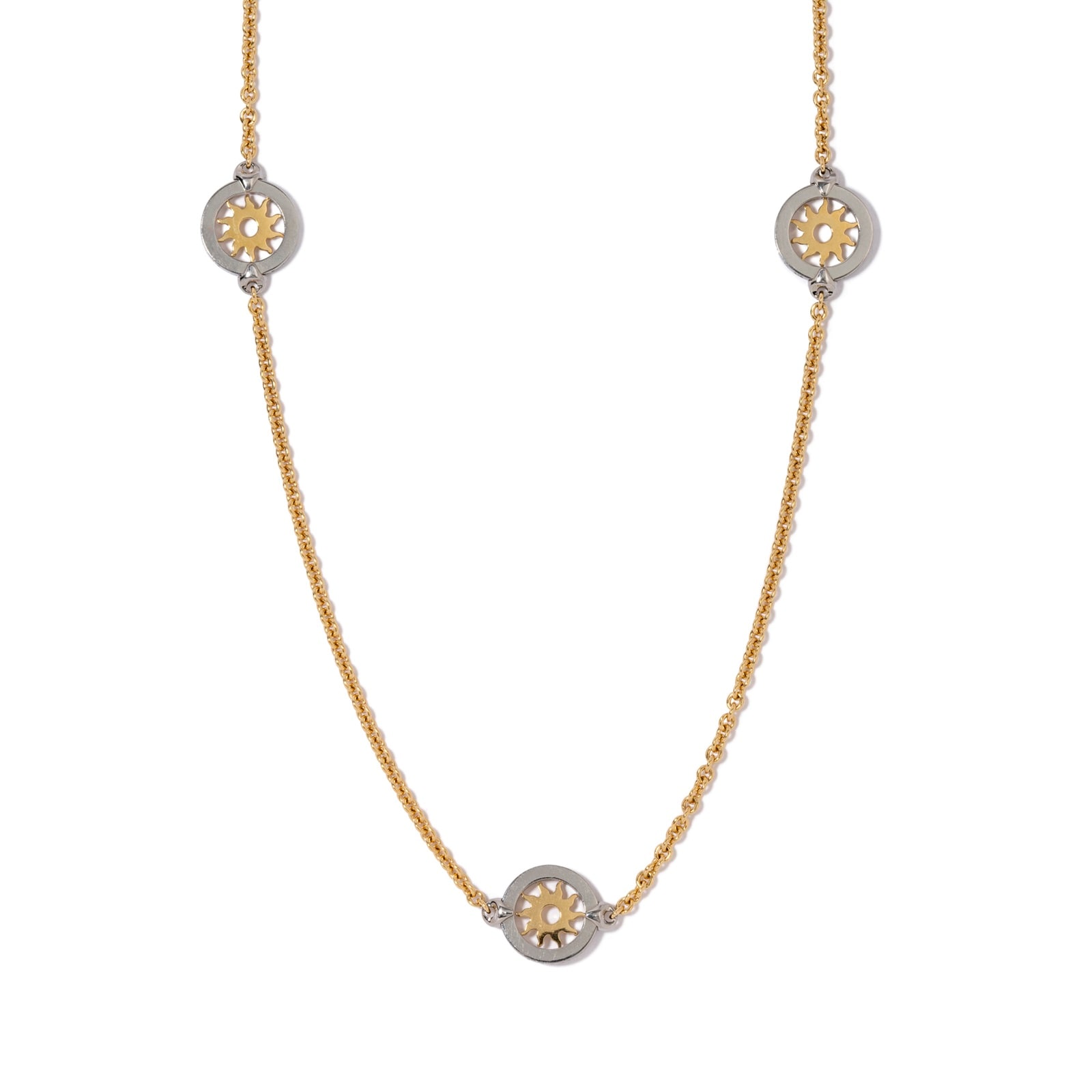 Vintage And Estate Jewelry Contemporary 18K Yellow Gold & Steel Bulgari Necklace