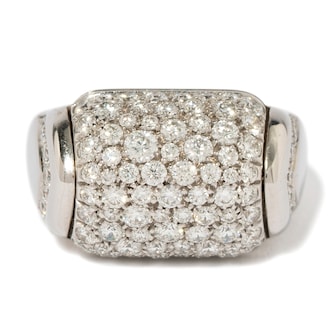 Vintage And Estate Jewelry Contemporary 18K White Gold Bulgari Diamond Ring - Size 5.25 Vintage And Estate Jewelry Contemporary 18K White Gold Bulgari Diamond Ring - Size 5.25