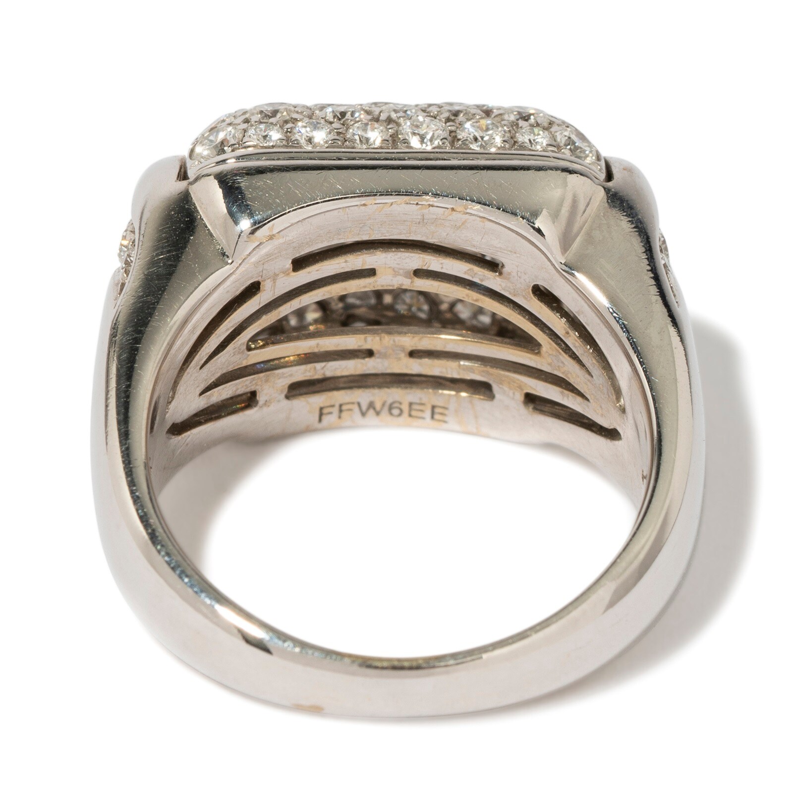 Vintage And Estate Jewelry Contemporary 18K White Gold Bulgari Diamond Ring - Size 5.25