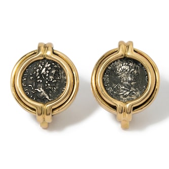 Vintage And Estate Jewelry Vintage 18K Yellow Gold Bulgari Moneti Coin Earrings Vintage And Estate Jewelry Vintage 18K Yellow Gold Bulgari Moneti Coin Earrings