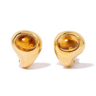 Vintage And Estate Jewelry Gorgeous 18K Yellow Gold Bulgari Citrine Vintage Earrings