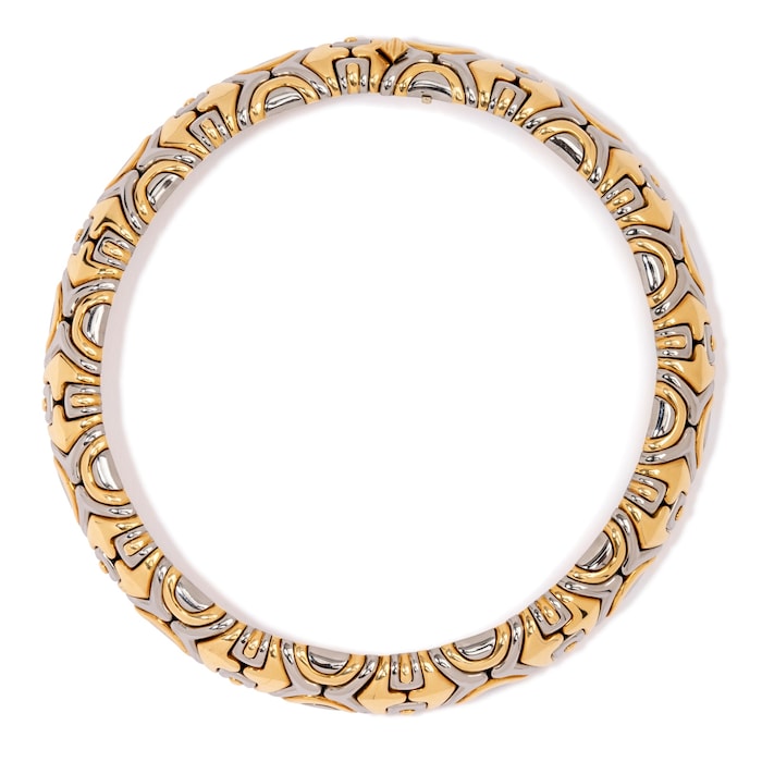 Vintage And Estate Jewelry 18K Yellow Gold and Steel Bulgari Vintage Necklace
