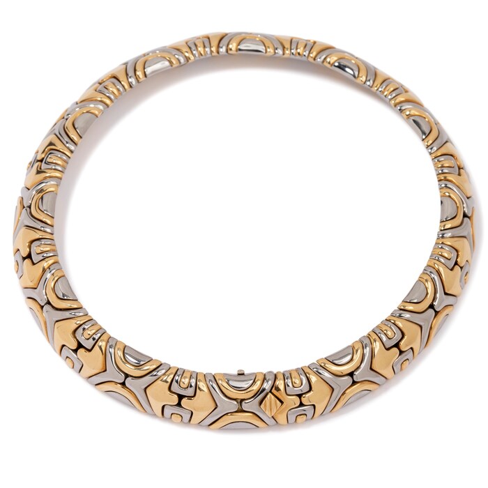 Vintage And Estate Jewelry 18K Yellow Gold and Steel Bulgari Vintage Necklace