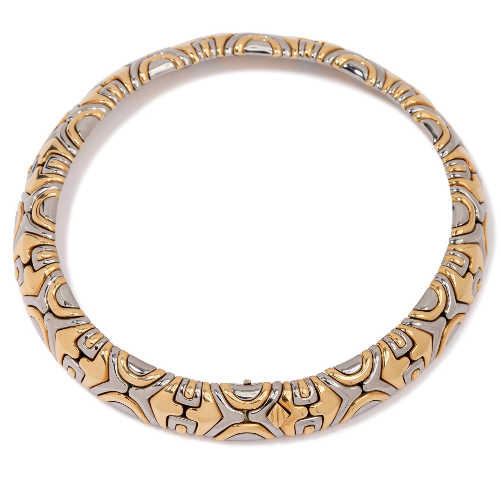 Vintage And Estate Jewelry 18K Yellow Gold and Steel Bulgari Vintage Necklace