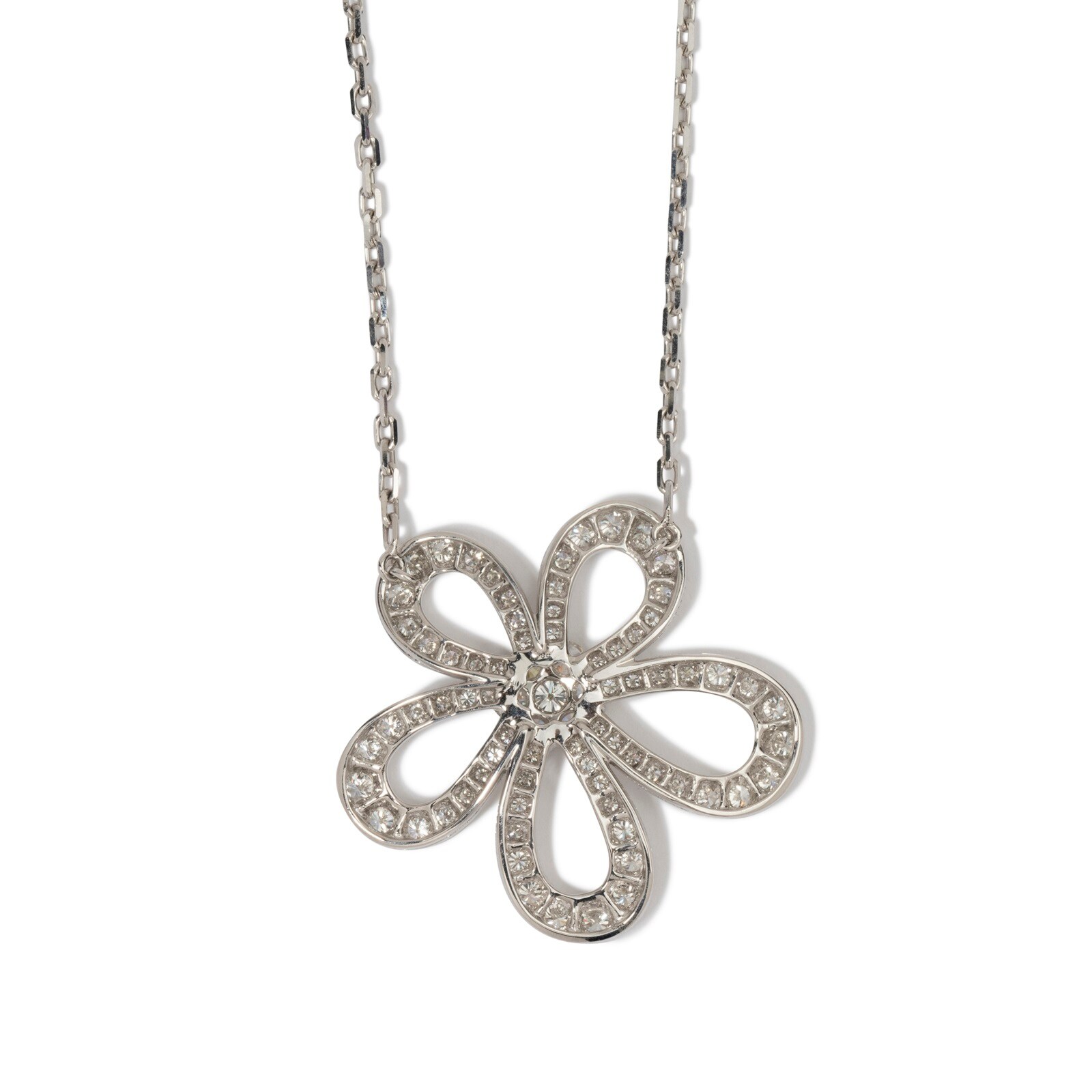 Vintage And Estate Jewelry Contemporary 18K White Gold Van Cleef & Arpels Diamond Necklace