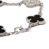 Vintage And Estate Jewelry Vintage 18K White Gold Van Cleef & Arpels Onyx & Diamond Bracelet - Size 7