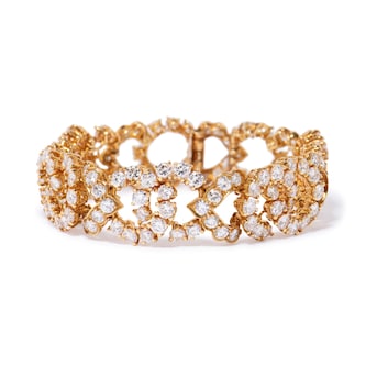 Vintage And Estate Jewelry Vintage 18K Yellow Gold Van Cleef & Arpels Diamond Bracelet - Size 6.5