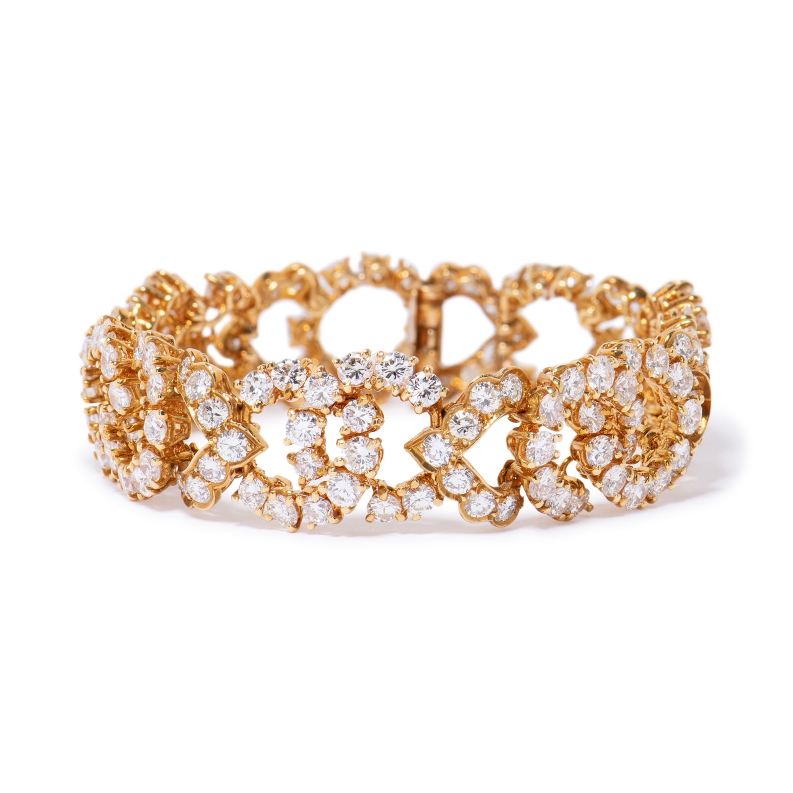Vintage And Estate Jewelry Vintage 18K Yellow Gold Van Cleef & Arpels Diamond Bracelet - Size 6.5