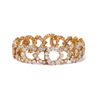 Vintage And Estate Jewelry Vintage 18K Yellow Gold Van Cleef & Arpels Diamond Bracelet - Size 6.5