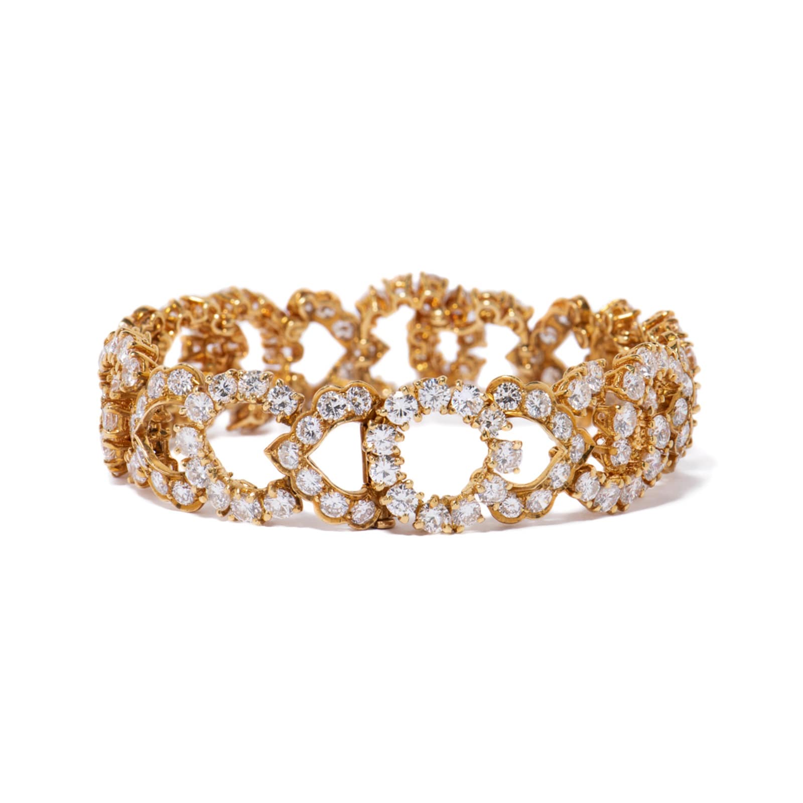 Vintage And Estate Jewelry Vintage 18K Yellow Gold Van Cleef & Arpels Diamond Bracelet - Size 6.5