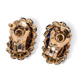 Vintage And Estate Jewelry Vintage 18K Yellow & Rose Gold Van Cleef & Arpels Diamond & Multi-Color Stone Earrings