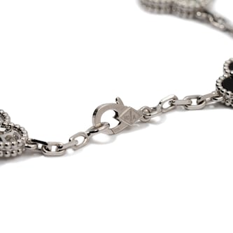 Vintage And Estate Jewelry Vintage 18K White Gold Van Cleef & Arpels Onyx & Diamond Necklace