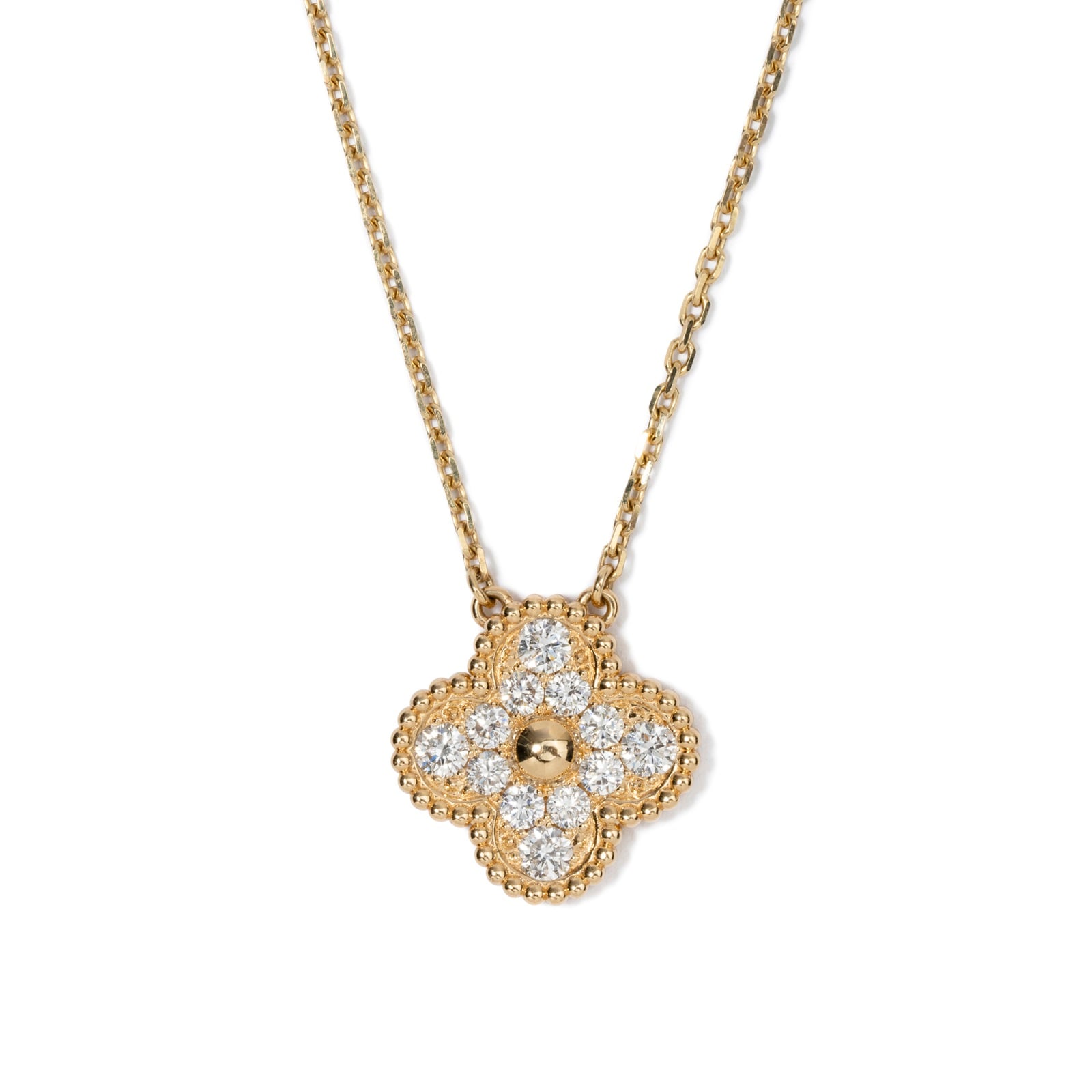 Vintage And Estate Jewelry Contemporary 18K Yellow Gold Van Cleef & Arpels Diamond Necklace