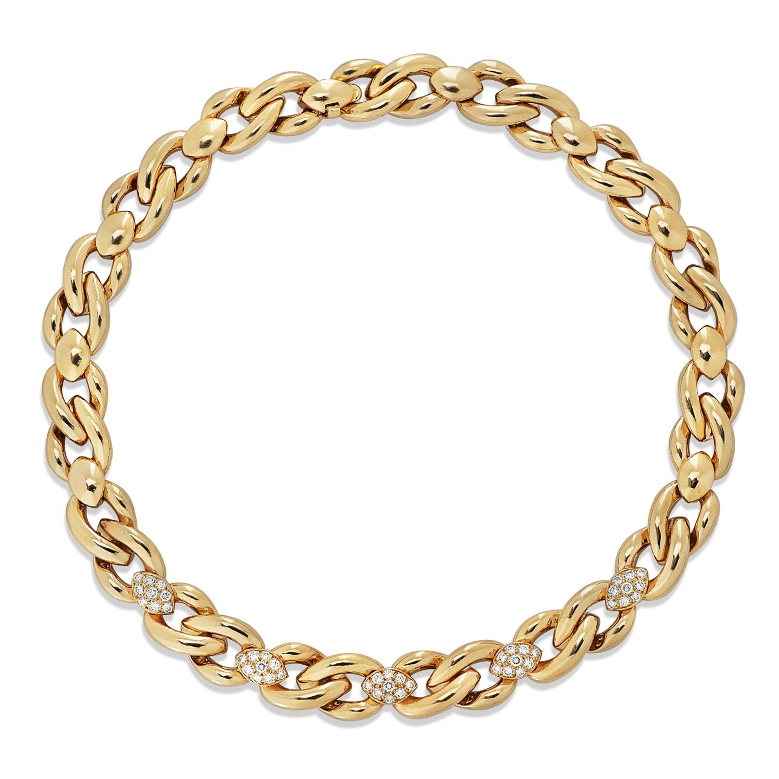 Vintage And Estate Jewelry Vintage 18K Yellow Gold Van Cleef & Arpels Diamond Necklace