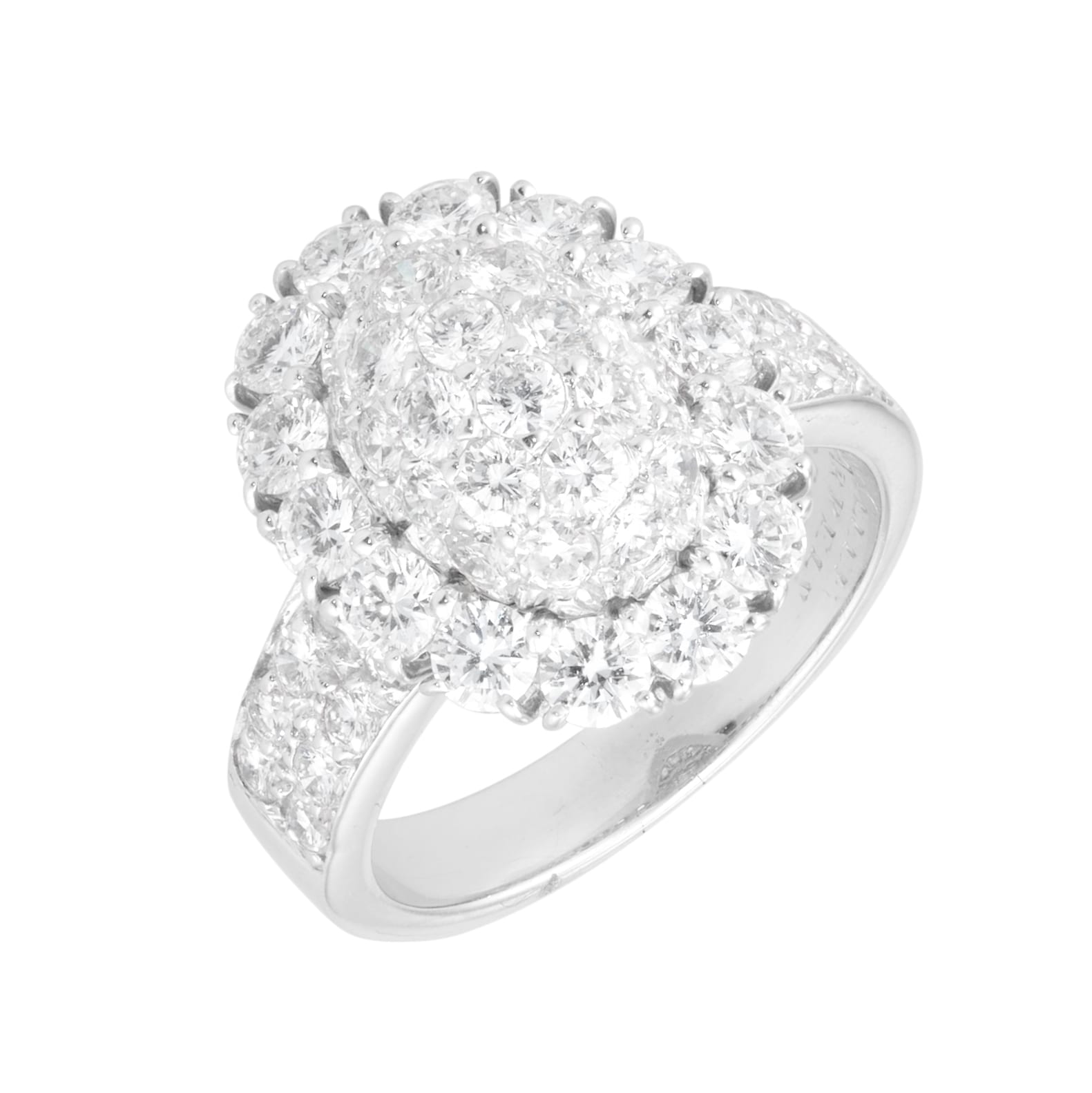 Pre-Owned Van Cleef & Arpels 18ct White Gold Dome Van Cleef & Arpels Diamond Ring