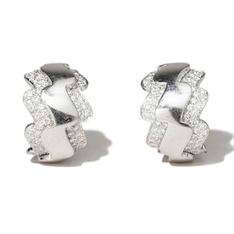 Vintage And Estate Jewelry Vintage Van Cleef & Arpels 18K White Gold Diamond Clip On Earrings