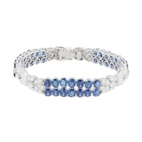 Pre-Owned Van Cleef & Arpels Platinum 3.51ct Precious Sapphire Baguette Round Diamonds Bracelet - Size 6.5