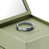 Pre-Owned Van Cleef & Arpels Platinum 3.51ct Precious Sapphire Baguette Round Diamonds Bracelet - Size 6.5