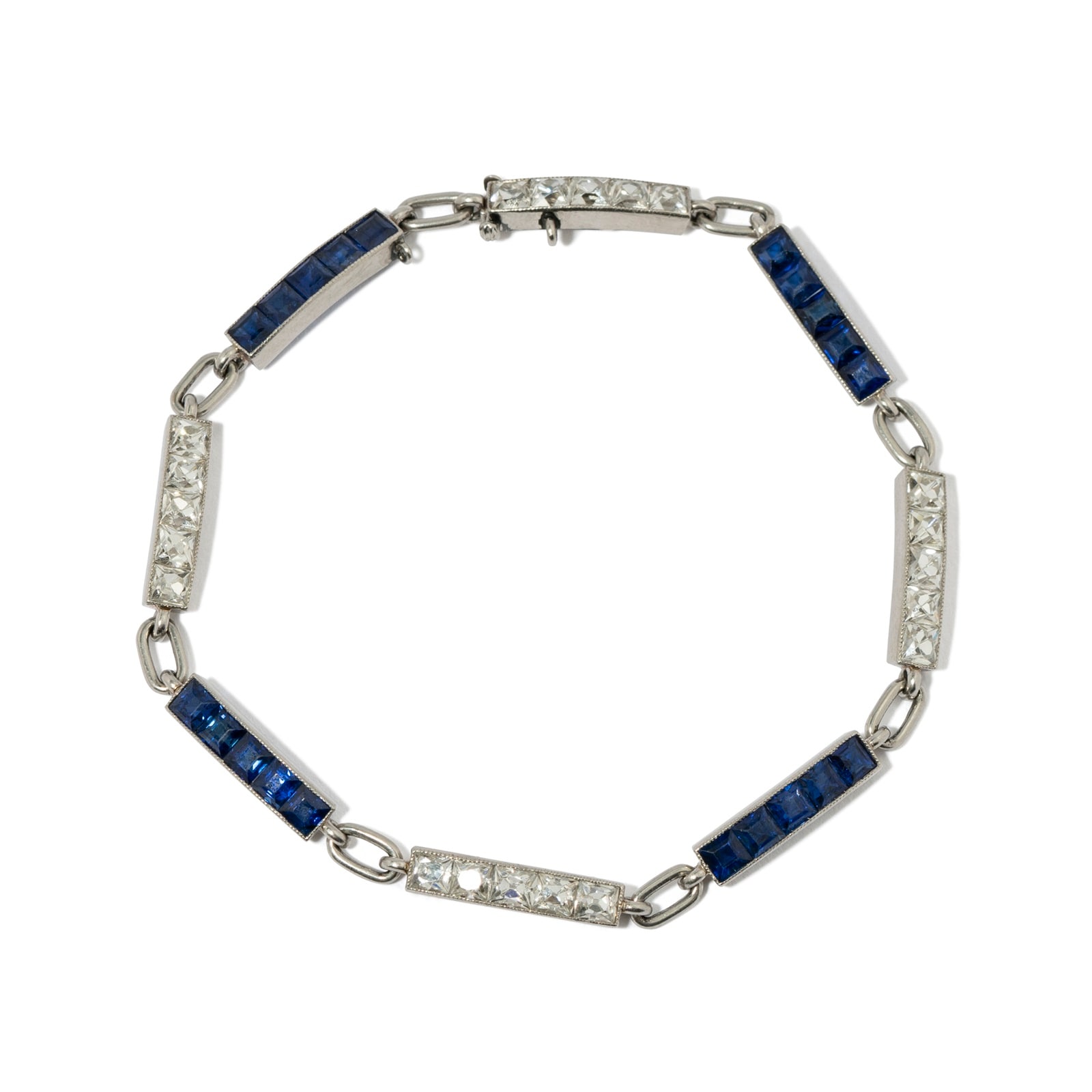 Vintage And Estate Jewelry Vintage Platinum Tiffany & Co Sapphire & Diamond Bracelet - Size 7.25 Vintage And Estate Jewelry Vintage Platinum Tiffany & Co Sapphire & Diamond Bracelet - Size 7.25