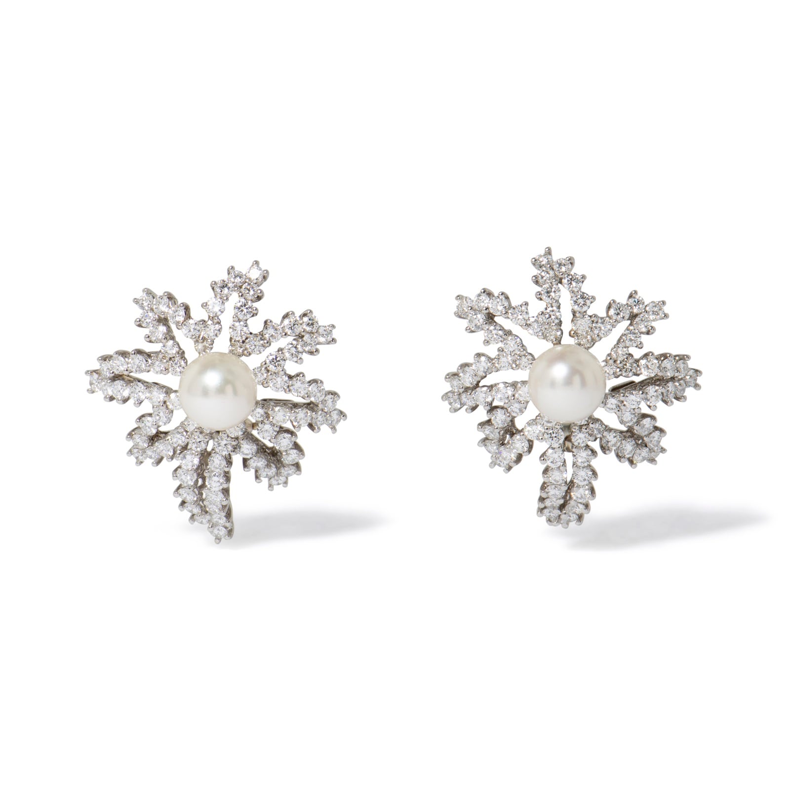 Vintage And Estate Jewelry Vintage Platinum Tiffany & Co. Pearl & Diamond Earrings Vintage And Estate Jewelry Vintage Platinum Tiffany & Co. Pearl & Diamond Earrings