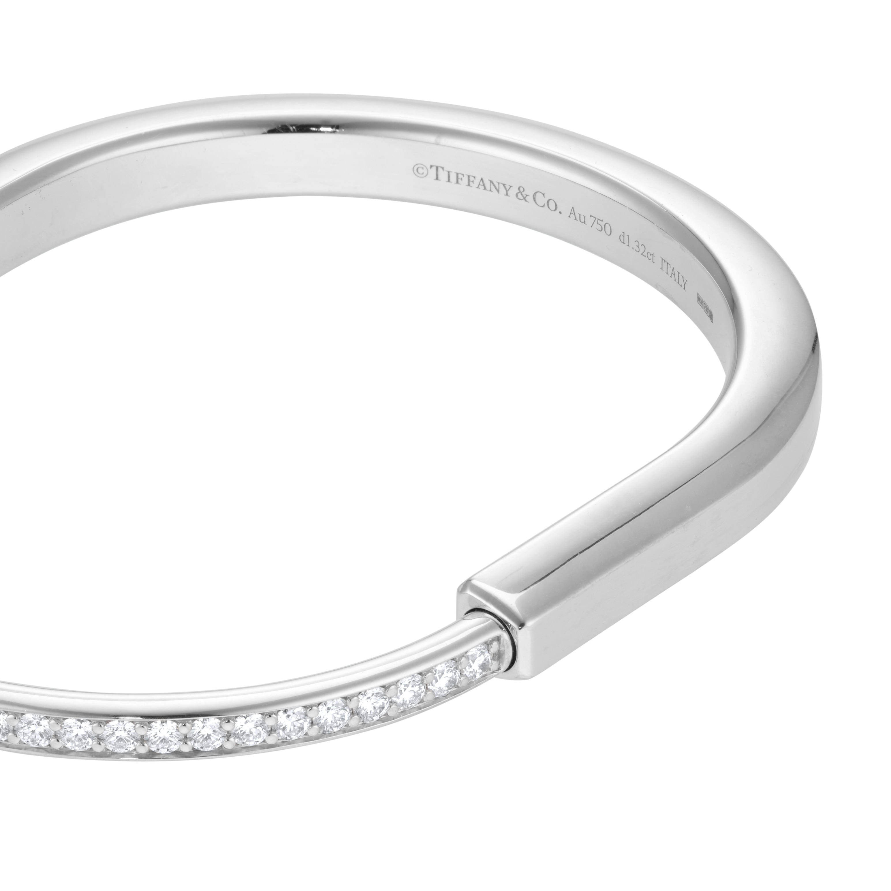 Pre-Owned Tiffany & Co. 18ct White Gold and Diamond Tiffany & Co. Lock Bracelet
