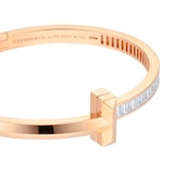 Pre-Owned Tiffany & Co. 18ct Rose Gold Tiffany T1 Wide Baguette Diamond Hinged Bangle