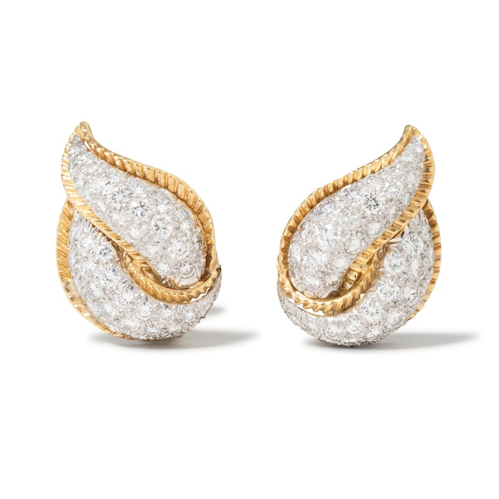 Vintage And Estate Jewelry Vintage 18K Yellow Gold Tiffany 5.30cttw Diamond Stud Earrings