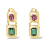 Vintage And Estate Jewelry Vintage 18K Yellow Gold Tiffany 14.90cttw Pink & Green Tourmaline Drop Earrings