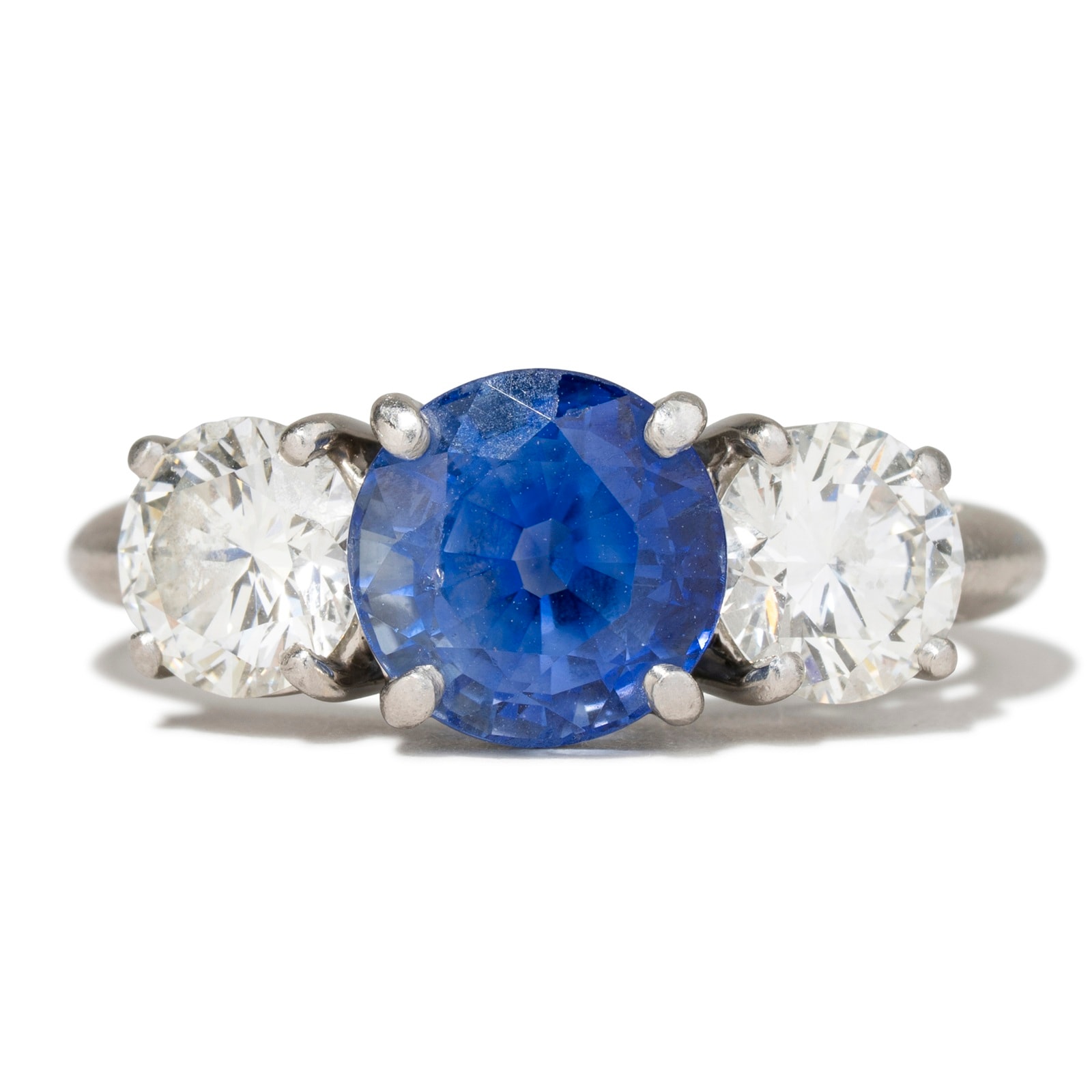 Vintage And Estate Jewelry Vintage Platinum Tiffany 2.00cttw Diamond & 3.50cttw Sapphire Ring - Ring Size 8.5
