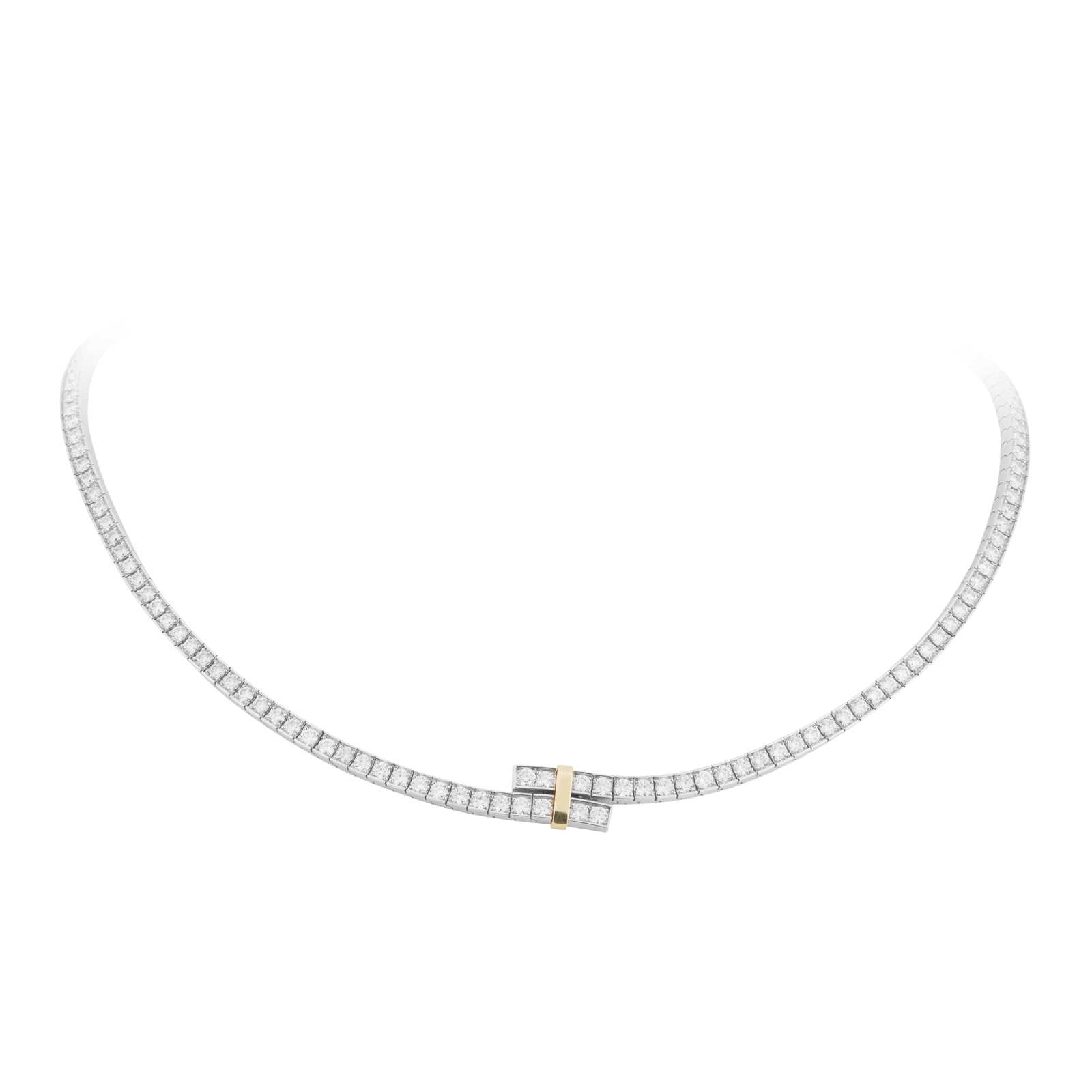 Platinum & 18ct Yellow Gold 5.64 Carat Diamonds Tennis Necklace - 16in
