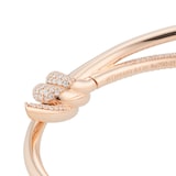 Pre-Owned Tiffany & Co 18ct Rose Gold Tiffany Knot Double Row Diamond Hinged Bangle  - Size 5.5