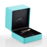 Pre-Owned Tiffany & Co 18ct Rose Gold Tiffany Knot Double Row Diamond Hinged Bangle  - Size 5.5