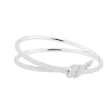 Pre-Owned Tiffany & Co 18ct White Gold Tiffany Knot Double Row Diamond Bracelet - Size 6.25