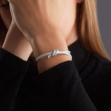 Pre-Owned Tiffany & Co 18ct White Gold Tiffany Knot Double Row Diamond Bracelet - Size 6.25