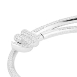 Pre-Owned Tiffany & Co 18ct White Gold Tiffany Knot Double Row Diamond Bracelet - Size 6.25