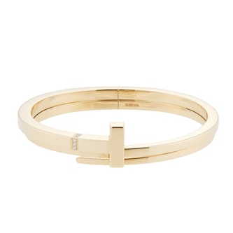 Pre-Owned Tiffany & Co 18ct Yellow Gold T Square Diamond Wrap Cuff Bracelet - Size 7 Pre-Owned Tiffany & Co 18ct Yellow Gold T Square Diamond Wrap Cuff Bracelet - Size 7