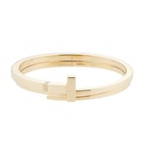 Pre-Owned Tiffany & Co 18ct Yellow Gold T Square Diamond Wrap Cuff Bracelet - Size 7
