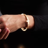 Pre-Owned Tiffany & Co 18ct Yellow Gold T Square Diamond Wrap Cuff Bracelet - Size 7